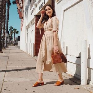 Tan Linen Dress
